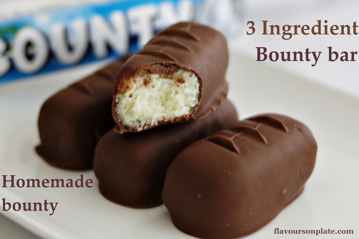 Bounty recipe  Easy No-Bake Coconut Bounty bars - Flavours on Plate